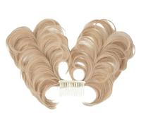 Namzi Peine lateral para moño desordenado para mujer, corto, natural, recto, versátil, ajustable, fácil de usar, color rubio claro