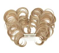 Namzi Peine lateral para moño desordenado para mujer, corto, natural, recto, versátil, ajustable, fácil de usar, color rubio playa