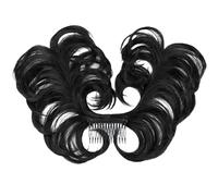 Namzi Peine lateral para moño desordenado para mujer, corto, natural, recto, versátil, estilos ajustables, piezas fáciles de colocar, color negro azabache