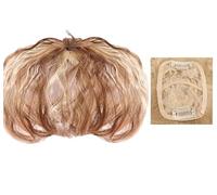 Namzi Peluca de pelo humano corto y rizado, para mujer, color marrón dorado