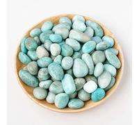 Namzi Piedra de cristal natural de 200 g, piedra pulida de partículas grandes, piedra natural azul claro, piedra aromática para decoración del hogar, 2-3 cm