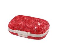 Namzi Tabletas compactas resistentes a los medicamentos para ordenar las píldoras diarias, de 118,54,2 cm de tamaño, rojas, una(XQ)