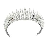 Namzi Tiara de boda para novia, princesa, diadema de novia, corona de novia, diamantes de imitación de cristal, decoración de joyería para el cabello para reina, niña, novia, cumpleaños, graduación,