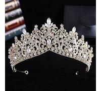 Namzi Tiara de boda para novia, princesa, diadema de novia, corona de novia, diamantes de imitación de cristal, decoración de joyería para el cabello para reina, niña, novia, cumpleaños, graduación,