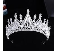 Namzi Tiara de boda para novia, princesa, diadema de novia, corona de novia, diamantes de imitación de cristal, joyería para el cabello, decoración para reina, niña, novia, cumpleaños, graduación,
