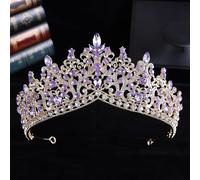 Namzi Tiara de boda para novia, princesa, diadema de novia, corona de novia, diamantes de imitación de cristal, decoración de joyería para el cabello para reina, niña, novia, cumpleaños, graduación,