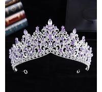 Namzi Tiara de boda para novia, princesa, diadema de novia, corona de novia, diamantes de imitación de cristal, decoración de joyería para el cabello para reina, niña, novia, cumpleaños, graduación,