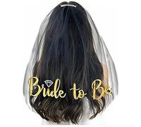 Namzi Velo para novia, velo de despedida de soltera para novias, velo de novia, velo corto blanco con peine para boda, compromiso, suministros de despedida de soltera, negro A
