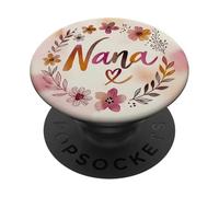 Nana Floral Heart Flower Cottagecore Cute Grandma PopSockets PopGrip Adhesivo