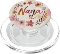 Nana Floral Heart Flower Cottagecore Cute Grandma PopSockets PopGrip para MagSafe