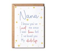 Nana I Know You've Loved Me Since - Tarjeta de cumpleaños para Nana - Tarjeta del día de Nana - Bonita tarjeta de cumpleaños para Nana de niños - Nuevas tarjetas de cumpleaños de Nana
