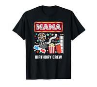 Nana Movie Night Birthday Crew Party Popcorn Cinema Camiseta