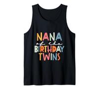 Nana of The Birthday Twins Kids, bisabuela, Twin Bday Camiseta sin Mangas