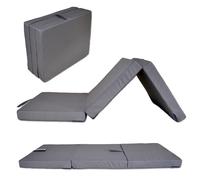 nana shop Colchón plegable de 3 piezas, 200 x 60 x 10 cm, colchón plegable impermeable, colchón de invitados, colchón plegable, colchón de camping (grafito)