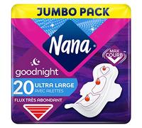 Nana Ultra Goodnight - Toallas higiénicas con aletas (20 toallas en bolsa individual)