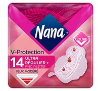 Nana Ultra regular Plus toallas higiénicas con aletas - Flujo moderado - 14 toallas en bolsa individual