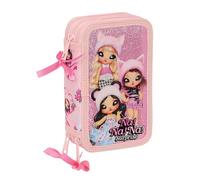 NANANA FABULOUS - Estuche Escolar con 36 Útiles Incluidos, Estuche Infantil, Estuche Niño, Ideal para Niños de 5 a 14 Años, Cómodo y Versátil, Calidad y Resistencia, 12.5x5.5x19.5 cm, Color Rosa