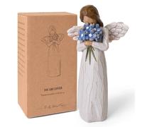 NANAOUS Figuras de ángel de la guarda Forget Me Not, regalos de condolencias por la pérdida de un ser querido, regalos de aborto espontáneo para madres, estatua esculpida pintada a mano para