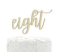 NANASUKO Decoración para tarta de octavo cumpleaños - 8 - purpurina de doble cara - calidad premium fabricado en Estados Unidos