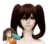 NANATASU NO TAIZAI Sins Serpent's Sin Diane Pelucas de cosplay 35cm Clip de garra Cola de caballo Pelo sintético resistente al calor Anime Peluca Marrón Diane