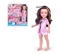 Nancy - Beauty Fridge, Muñeca Preparada para una Rutina de Belleza, Accesorios de Maquillaje con Nevera, Enfría de Verdad con una Placa de Hielo, +3 años, Famosa (NAC74000)