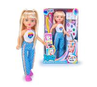 Nancy Colour Mix, Muñeca Fashion Que Incluye un Kit de 3 Acuarelas, CREA Añade Mechas al Cabello con el Pincel, Numerosos Peinados con Coleteros y Peine Incluidos, Famosa (NAC92000)