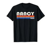 Nancy France Retro 70s 80s Style Camiseta gráfica económica, Hombre, Negro, S