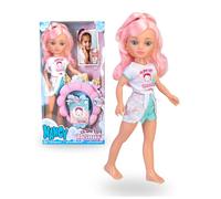 Nancy Glow Up Beauty Pack, Muñeca con Accesorios para la Rutina de Belleza, Outfit Cómodo para su Ritual de Cuidados, Incluye una Diadema y Mascarilla Facial, +3 años, Famosa (NAC91000)