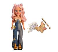 Nancy Gold Makeup Muñeca con Kit de Maquillaje Completo, Lápiz 5 en 1, Tatuajes y Sombras Doradas, Incluye Caja en Forma de Mariposa, Juego Creativo de Belleza, Desde 3 Años, Famosa (NACB5000)