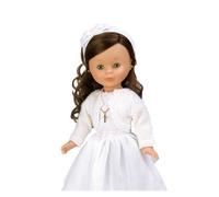 Nancy - Muñeca Vestida de Primera Comunión, Morena, con Vestido Blanco, de Estilo clásico, para colección y Regalar, Famosa (700011490)