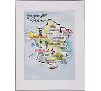 Nancy Nikko - Mapa de Vino francés (21 x 28 cm), diseño de Las regiones de Francia