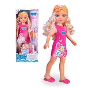 Nancy - Qué Hay en Mi Bolso, Muñeca con Melena Larga Rubia, Apariencia Veraniego, Bandana, Totebag Transparente y Siete Complementos, Desde 3 Años, Famosa (NAC68000)