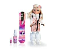Nancy - Snow Fashion, un día en la Nieve, muñeca esquiadora de Pelo Rubio y mechas Rosas, una Tabla de Snowboard y Outfit Glam Plateado, con Accesorios y complementos de Invierno, Famosa (700017338)