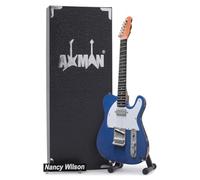 Nancy Wilson - Réplica de guitarra en miniatura - Regalos musicales - Hecho a mano ornamental escala 1/4 - Caja de exhibición, etiqueta de nombre y soporte de guitarra en miniatura incluidos
