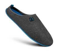 Nanga Zapatillas unisex de lana para adultos y hombres, zapatillas de fieltro unisex, con suela de goma antideslizante, pantuflas cálidas de fieltro de lana, plantilla intercambiable, azul, 43 EU