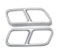 NANGAEBPPW 1 Par De Cubiertas De Tubo De Escape Trasero Doble Acero Inoxidable Color Negro Brillante Y Plateado Para Mercedes Para Benz Clase S W221 2010-2017(Plata)