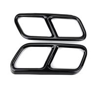 NANGAEBPPW 1 Par De Cubiertas De Tubo De Escape Trasero Doble Acero Inoxidable Color Negro Brillante Y Plateado Para Mercedes Para Benz Clase S W221 2010-2017(NEGRO)