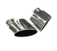 NANGAEBPPW 1 Par De Escapes Ovalados Para A4 A5 A6 A7 Versión RS4 RS5 RS6 RS7 Silenciador De Acero Inoxidable Negro(Plata)