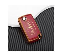 NANGAEBPPW 2 3 Botones Para Peugeot 107 206 207 307 308 406 Funda Carcasa TPU Para Llave De Coche Sin(ROJO,3 Button)