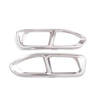 NANGAEBPPW 2 Embellecedores De Acero Negro Brillante Para La Punta Del Tubo De Escape De Coche Para Serie 7 G11 G12 2016-2018 Accesorios Modificados(Plata,Sport Model)
