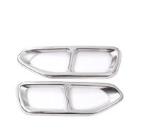 NANGAEBPPW 2 Embellecedores De Acero Negro Brillante Para La Punta Del Tubo De Escape De Coche Para Serie 7 G11 G12 2016-2018 Accesorios Modificados(Plata,Ordinary Model)