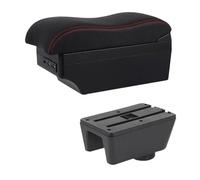 NANGAEBPPW Caja De Brazo Para Seat Para Ibiza Para Ibiza MK4 IV 6J 2008-2017 Diseño Interior Consola De Auto Caja De Almacenamiento De Brazo(Línea Roja E2)