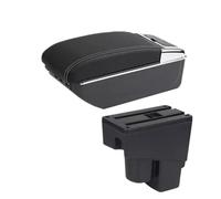NANGAEBPPW Caja Reposabrazos Para Jazz Para Fit Para Jazz 1 2003 2004 2005 2006 2007 Reposabrazos Coche Caja Almacenamiento Accesorio Auto(D3 línea blanca 7USB)