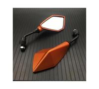 NANGAEBPPW Espejo Retrovisor Universal De 10mm Para Motocicleta Espejos Retrovisores Para Motocross Espejo Convexo Lateral Trasero Eléctrico(Naranja)