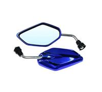 NANGAEBPPW Espejos Laterales Universales M8 para Motocicleta Retrovisores para Bicicleta Scooter ATV UTV con Montaje De Manillar En Ángulo De Visión Ajustable(Azul)