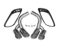 NANGAEBPPW Modificación Del Tubo De Escape Con Silenciador De Punta Cuadrada Y Boca Negra Para X6 E71 2008 2009 2010 2011 2012 2013(Plata,Round)