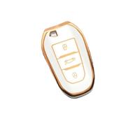 NANGAEBPPW Para 2008 3008 4008 5008 308 408 508 Funda De Llave Coche TPU Carcasa Llavero Accesorios(Golden White,B)