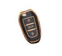 NANGAEBPPW Para 2008 3008 4008 5008 308 408 508 Funda De Llave Coche TPU Carcasa Llavero Accesorios(Golden Black,B)