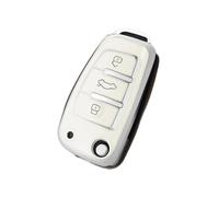 NANGAEBPPW Para A1 A3 A4 8P 8L 8V A5 B6 B7 A6 A7 C5 C6 Q3 Q5 Q7 4F S3 S4 S6 RS3 Funda De Llave Coche Flip TPU Protectora Llavero(BLANCO,1 juego)