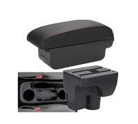 NANGAEBPPW Para C&hevrolet Para Sail 3 Caja De Descansabrazos Para Aveo 3 Reposabrazos Auto Piezas De Retrofit Caja De Almacenamiento Decoración Accesorio Auto(B1 Negro rojo 3USB)